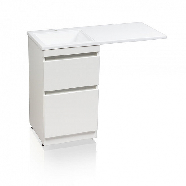 Тумба напольная Style line Даллас 110, Люкс белая, под раковину, PLUS