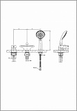 Врезной смеситель на 3 отверстия Bravat Niagara F5140197CPRUS