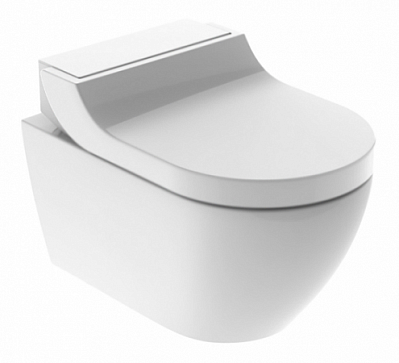 Унитаз-биде подвесной Geberit AquaClean Tuma Comfort 146.294.SI.1 безободковый панель белое стекло