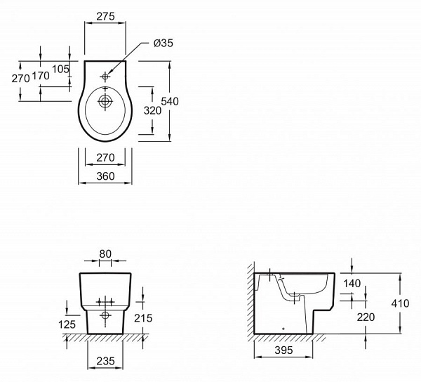 Биде напольное Jacob Delafon Formilia Viragio E4775-00