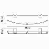 Полка стеклянная с бортиком Wasserkraft Exter K-5244