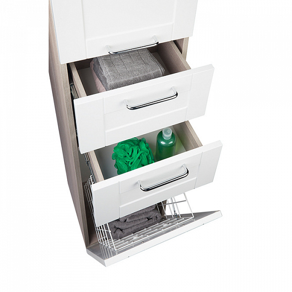 Пенал для ванной комнаты, напольный, белый/дерево, 36 см, Sena, IDDIS, SEN3600i97