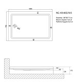 Душ. поддон NG-100-80Q RUS (100*80*17) прямоугольный, для 6681, 6881