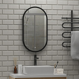 Зеркало Континент "Prime Black Led" 450х800 в МДФ раме