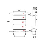 Полотенцесушитель электрический Point Виктория PN06846 П4 400x600 диммер справа, хром