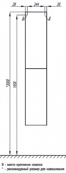 Шкаф-пенал Акватон Мадрид 30x158 1A129603MA010