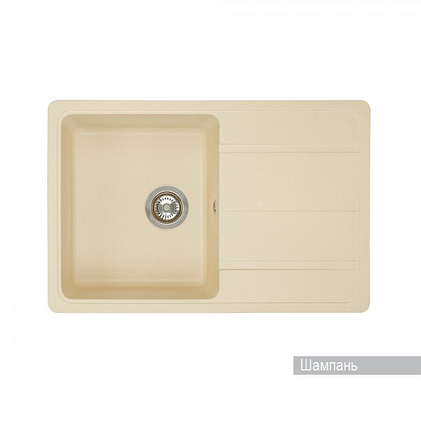 Мойка для кухни Aquaton Аманда прямоугольная с крылом шампань 1A712832AD290