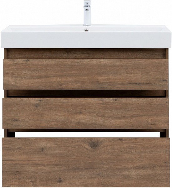 Тумба под раковину Aquanet Nova Lite 100 дуб рустикальный (3 ящика) 00302480