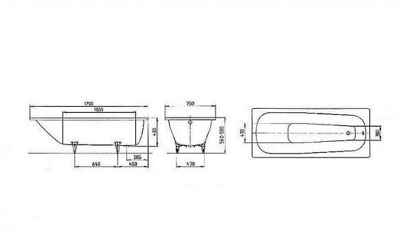 Стальная ванна Kaldewei Saniform 175x75 112230000001 mod.374 anti-sleap