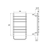 Полотенцесушитель электрический Point Венера PN07156E П6 500x600 левый/правый, хром