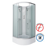 Душ.каб. NG-3302-14BK (1000х1000х2000) средний поддон(26см) стекло МАТОВОЕ 4 места