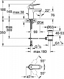 Смеситель для раковины Grohe Eurosmart Cosmopolitan 32825000