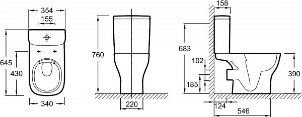 Бачок для унитаза Jacob Delafon STRUKTURA ETAG212-WTE