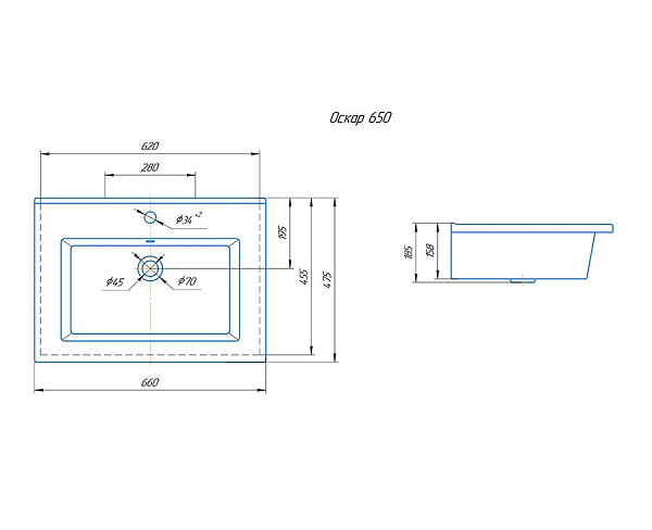 Раковина Оскар 65 SD-00000391