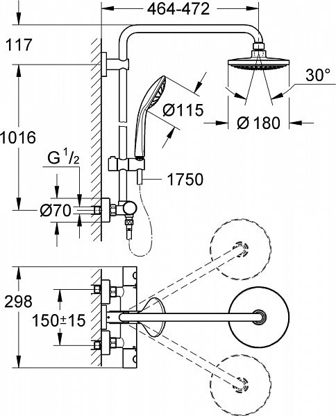 Душевая система Grohe Euphoria System 27296001
