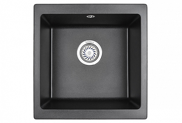 Мойка кухонная Granula квадратная кварц 4451, ЧЁРНЫЙ