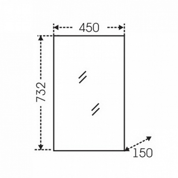 Зеркальный шкаф Стандарт 45, фацет Санта 113001
