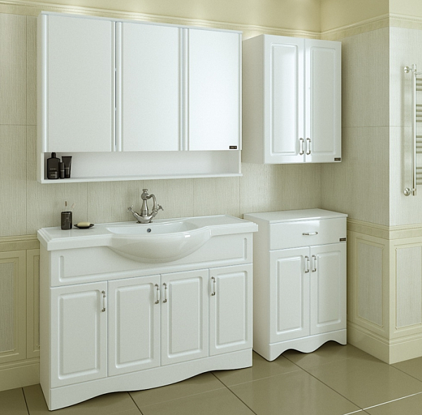 Тумба напольная Верона 120 напольная с цоколем Санта 700197, под раковину