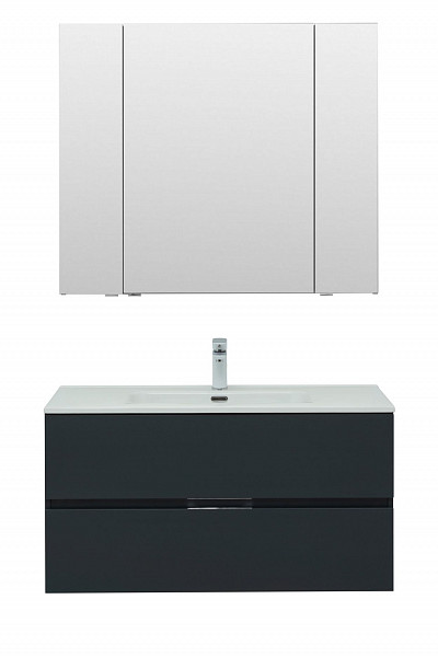 Мебель для ванной Aquanet Алвита New 100 2 ящика, антрацит 00274201