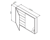 M70AMCX1001WG Spirit V2.0, Зеркальный шкаф с LED-подсветкой, 100 см, цвет: белый, глянец