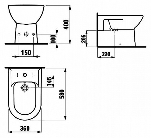 Биде напольное Laufen Pro 8.3295.1.000.304.1