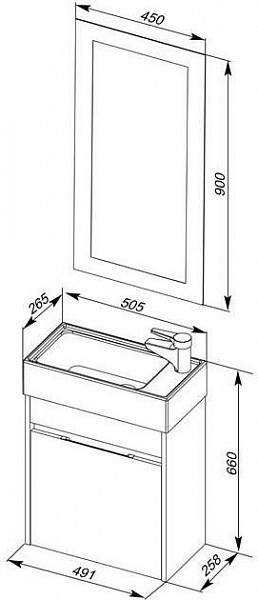 Мебель для ванной Aquanet Лидс 50 эвкалипт мистери 00183170