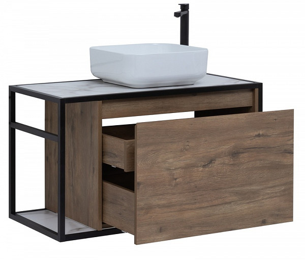 Тумба под раковину Aquanet Nova Lite Loft 90 R дуб рустикальный 00261659