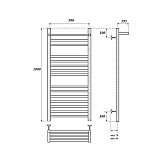 Полотенцесушитель электрический Point Аврора PN10150SPE П14 500x1000 с полкой левый/правый, хром