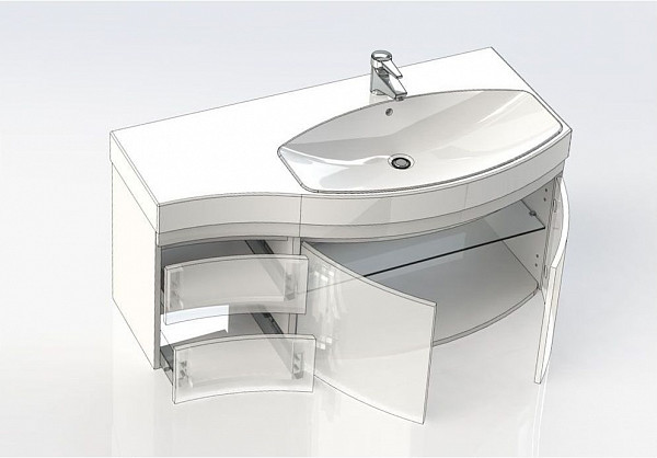 Тумба с раковиной Aquanet Опера 115 R белый (2 дверцы 2 ящика) 00212992