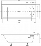 Акриловая ванна Besco Shea Slim 170x70 WAS-170-SL
