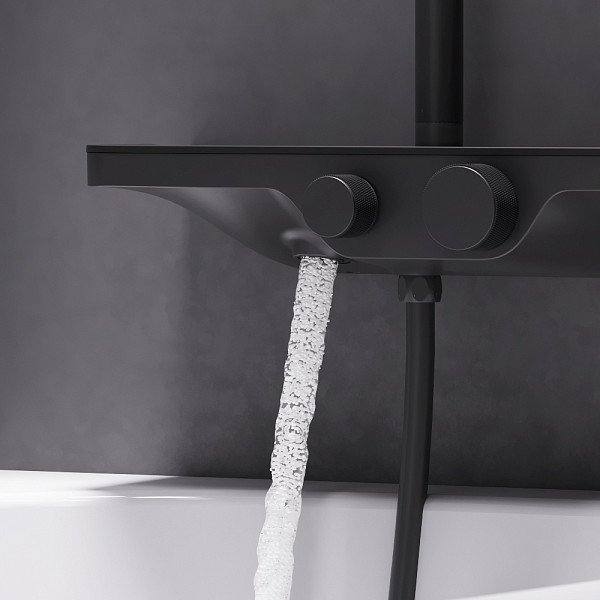 947730300 Apollo душевая система с ванно-душевым смесителем-полкой, черный