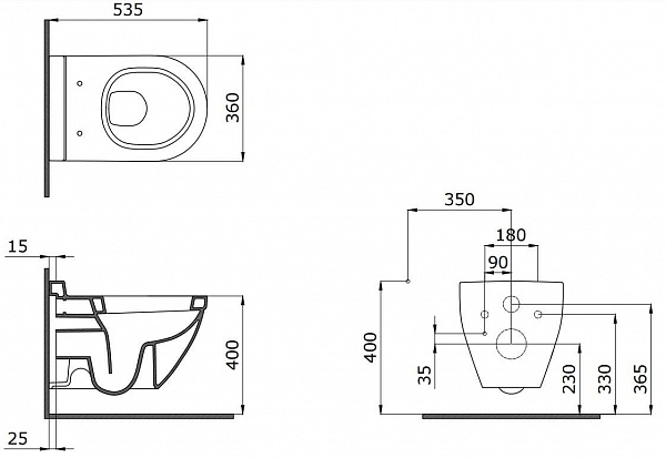 Чаша унитаза подвесного Bocchi Taormina Arch 1012-025-0129 кофейная