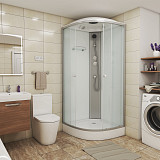 Душ.каб. NG-4303-14 (800х800х2150) низкий поддон(13см) стекло МАТОВОЕ 3 места