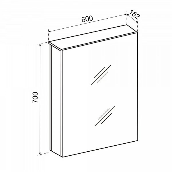 Зеркальный шкаф Emmy Вэла (Правый) 60х70