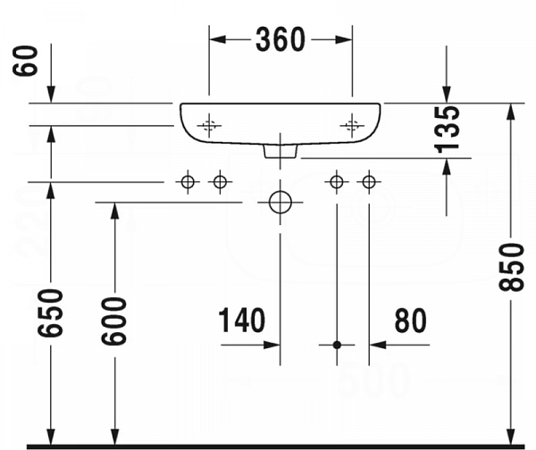 Раковина Duravit D-Code 07065000082