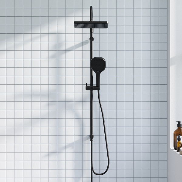 940000300 Merkur душ.система: верх.душ 310*200 мм, ручн.душ 3 ф-ции 130*250 мм, штанга 1050-1450, че