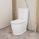 Унитаз GR-4492S Retro (670*350*825) напольный БЕЗОБОДКОВЫЙ с тонкой крышкой, 1 место