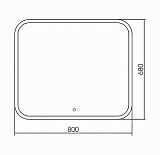 Зеркало AZARIO Стив 800х680, сенсорный выключатель, МФМ