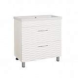 Тумба  Style Line напольная под раковину Ассоль 80, Комо 80, Люкс техно платина, PLUS