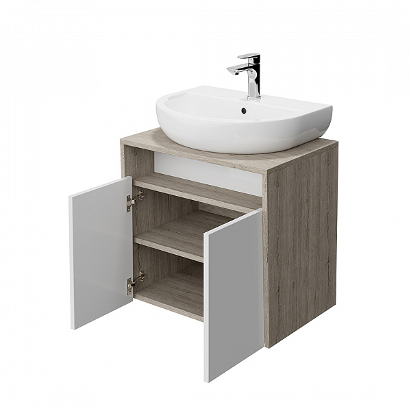 Тумба Kerama Marazzi PRO подвесная 2 дверцы 60, белая глянцевая