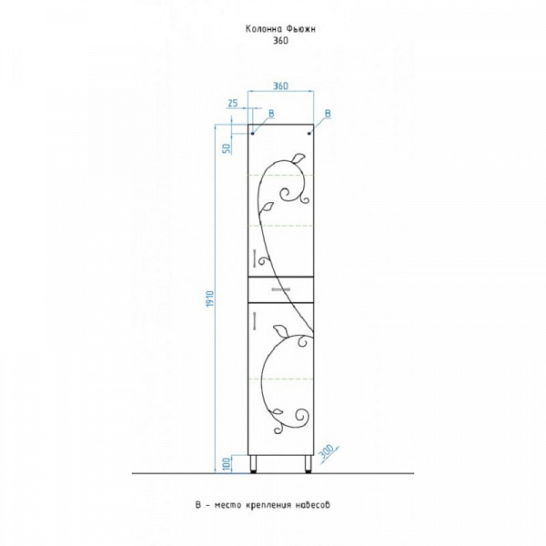 Шкаф-колонна Style Line Эко Фьюжн 36х191 ЛС-00000257