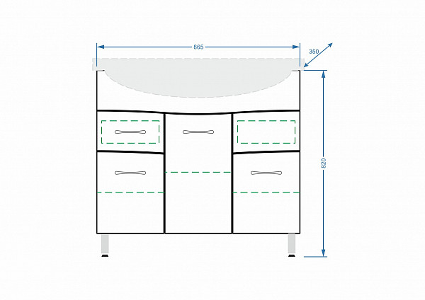 Тумба "Волна 90-8", 2 ящ., Эльбрус 90