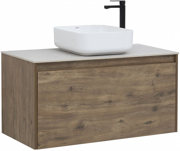Тумба под раковину Aquanet Nova Lite 100 дуб рустикальный (1 ящик) 00249520