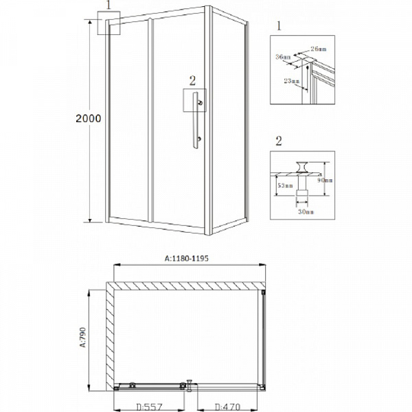 Душевой уголок Grossman Pragma PR-120SQL 120x80