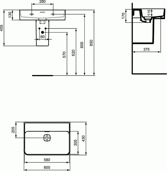 Раковина Ideal Standard Strada II 60 см T363801