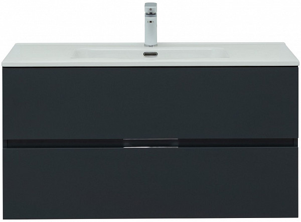 Тумба под раковину Aquanet Алвита New 100 2 ящика, антрацит 00277519