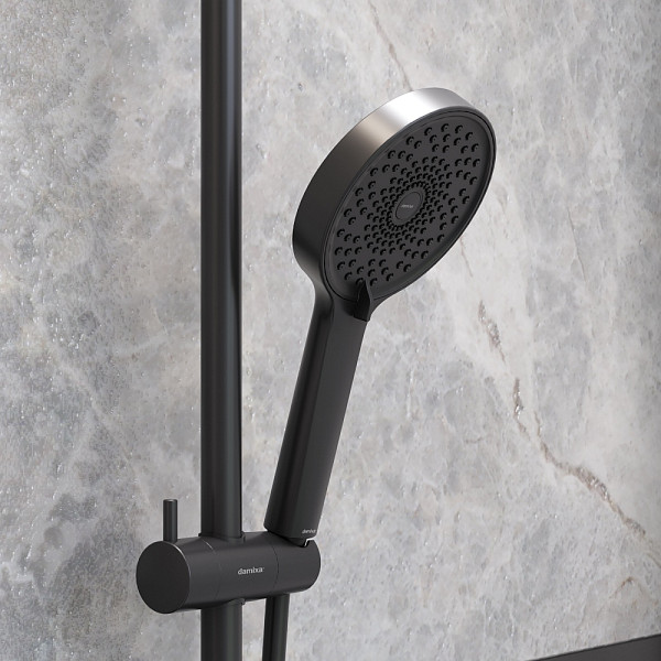 947730300 Apollo душевая система с ванно-душевым смесителем-полкой, черный