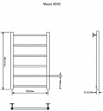 Полотенцесушитель электрический Aquanet Mauro 80х50 Тэн справа 00282003