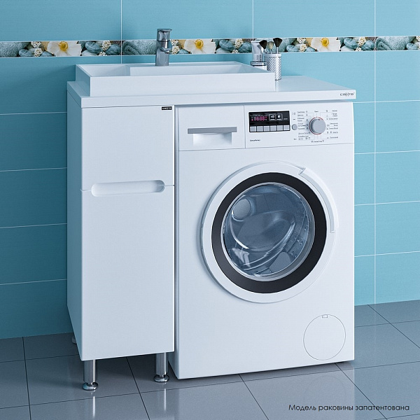 Тумба СаНта "Лондон 29" 2 ящ напольная, (ум. Юпитер 900*500 литой мрамор),