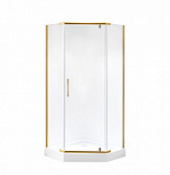 Душ. ограждение NG-6405-08 GOLD (90*90*190) трапеция, дверь распашная, 1 место